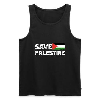 Rettet Palästina Free Gaza Unterstützung für die palästinensische Flagge - Männer Premium Bio Tank Top - Schwarz - Vorne - AI Model Male 178 light (178cm)