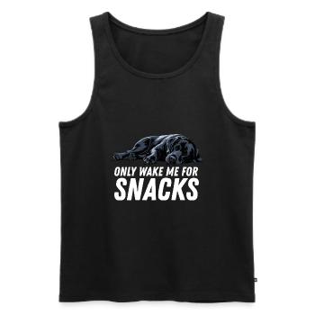 Only Wake Me For Snacks Chien Labrador Noir - Débardeur bio Premium Homme - noir - Devant - Michal (187cm)