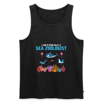 Zooologiste marin officiel Zooologie Mer - Débardeur bio Premium Homme - noir - Devant - Michal (187cm)