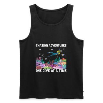 Diving Adventure Divers Sea Ocean - Men's Premium Organic Tank Top - black - Front - Michal (187cm)