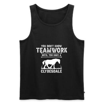 Clydesdale Design für Clydesdale Reiter - Männer Premium Bio Tank Top - Schwarz - Vorne - Michal (187cm)