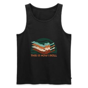 Swimmers Swimming 50 meters track Breaststroke - Men's Premium Organic Tank Top - black - Front - AI Model Male 178 light (178cm)