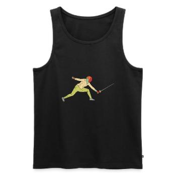 Fechten - Männer Premium Bio Tank Top - Schwarz - Vorne - Michal (187cm)