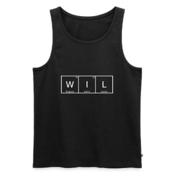 Wil Nom Prénom Chimie Éléments du tableau périodique - Débardeur bio Premium Homme - noir - Devant - Michal (187cm)