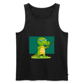 Teacher Crocodile Gift Teacher Alligator - Men's Premium Organic Tank Top - black - Front - Michal (187cm)