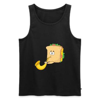 Saxophonist Saxophone Cheese Music Musicians - Men's Premium Organic Tank Top - black - Front - Michal (187cm)