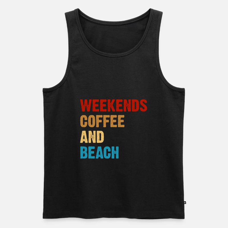 Weekends Coffee And Beach - Männer Premium Bio Tank Top - Schwarz