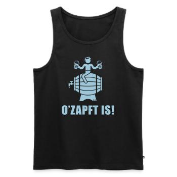 O’Zapft Is! (Bier / Biertrinker Auf Bierfass) - Männer Premium Bio Tank Top - Schwarz - Vorne - AI Model Male 178 light (178cm)