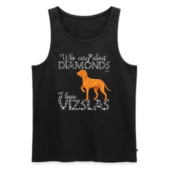 Diamants Vizsla - Débardeur bio Premium Homme - noir - Devant - AI Model Male 178 light (178cm)