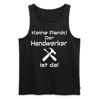 Keine Panik der Handwerker ist da - Männer Premium Bio Tank Top - Schwarz - Vorne - AI Model Male 178 light (178cm)