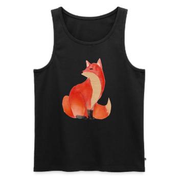 Fox foxes drawing - Men's Premium Organic Tank Top - black - Front - AI Model Male 178 light (178cm)