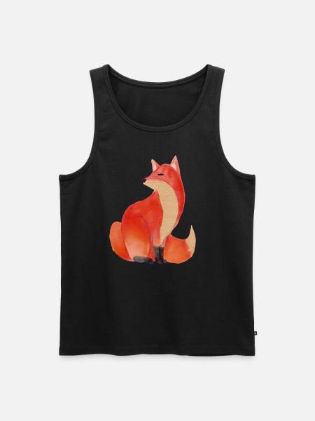 Fuchs Füchse Zeichnung Waldbewohner Tier Tiere - Männer Premium Bio Tank Top - Schwarz