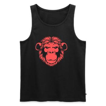 Monkey chimpanzee monkey animal animals cartoon gift - Men's Premium Organic Tank Top - black - Front - AI Model Male 178 light (178cm)