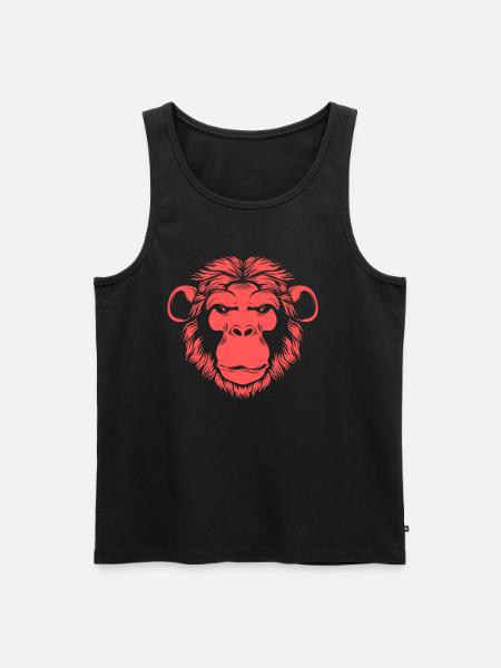 Monkey chimpanzee monkey animal animals cartoon gift - Men's Premium Organic Tank Top - black