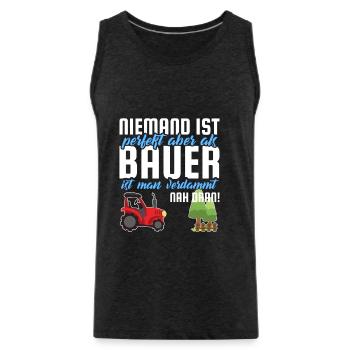 Peasant funny saying - Men's Premium Organic Tank Top - charcoal grey - Front - Alexander (188cm)