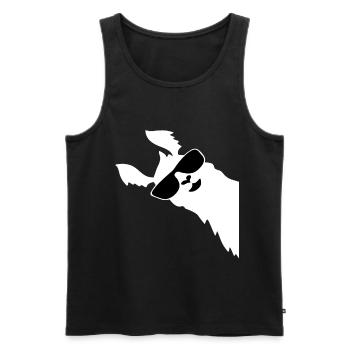 Lustiges Lama Alpaka mit Sonnenbrille - Men's Premium Organic Tank Top - black - Front - AI Model Male 178 light (178cm)
