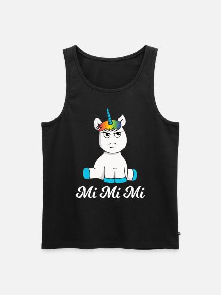 Einhorn Mimimi - Männer Premium Bio Tank Top - Schwarz