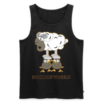 Bock auf Vögeln - Männer Premium Bio Tank Top - Schwarz - Vorne - AI Model Male 178 light (178cm)