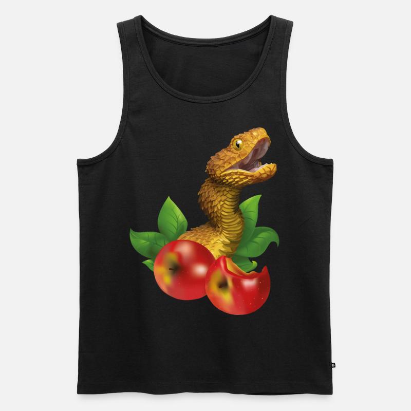 Schlange und Äpfel - Männer Premium Bio Tank Top - Schwarz