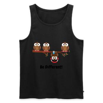 Soyez différent - Süßes Eulen Fun Bird Gift Sweet - Débardeur bio Premium Homme - noir - Devant - Michal (187cm)