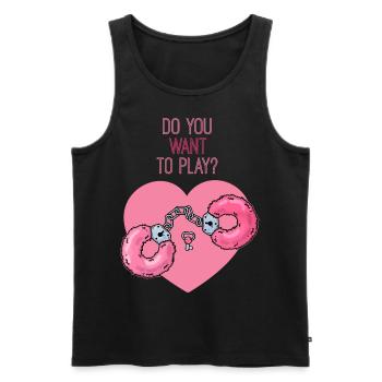 Bondage plush handcuffs fetish sex toys - Men's Premium Organic Tank Top - black - Front - Michal (187cm)