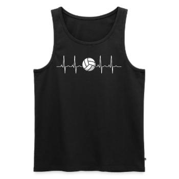 Volleyball Herzschlag EKG Sport HeartbeatGeschenk - Männer Premium Bio Tank Top - Schwarz - Vorne - AI Model Male 178 light (178cm)