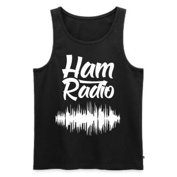 Radio amateur RAdio Amateur radio - Débardeur bio Premium Homme - noir - Devant - AI Model Male 178 light (178cm)
