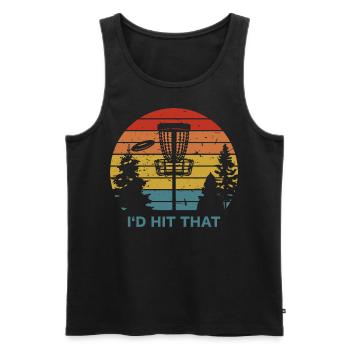 I’D Hit That Rétro Disc Golf Discgolfer Frisbee - Débardeur bio Premium Homme - noir - Devant - AI Model Male 178 light (178cm)