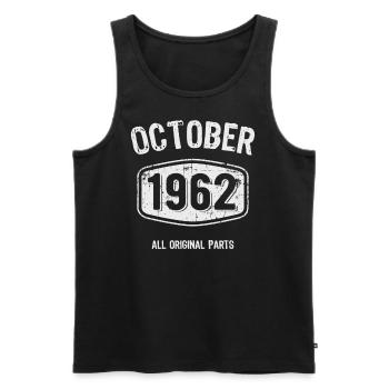 62 octobre 1962 Vintage Retro 59 Ans Cadeau - Débardeur bio Premium Homme - noir - Devant - AI Model Male 178 light (178cm)