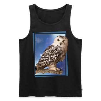 Schnee-Eule - Männer Premium Bio Tank Top - Schwarz - Vorne - AI Model Male 178 light (178cm)