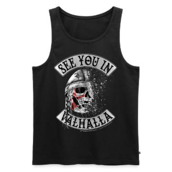 Entering Valhalla - Men's Premium Organic Tank Top - black - Front - AI Model Male 178 light (178cm)
