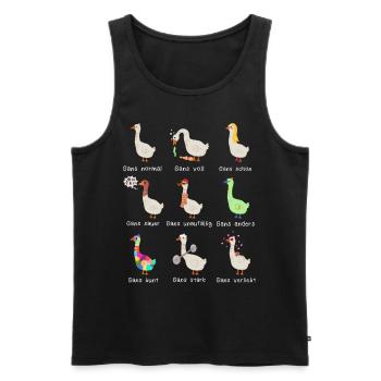 Gans lustige Gänse | Wortspiele und Wortwitze - Männer Premium Bio Tank Top - Schwarz - Vorne - AI Model Male 178 light (178cm)