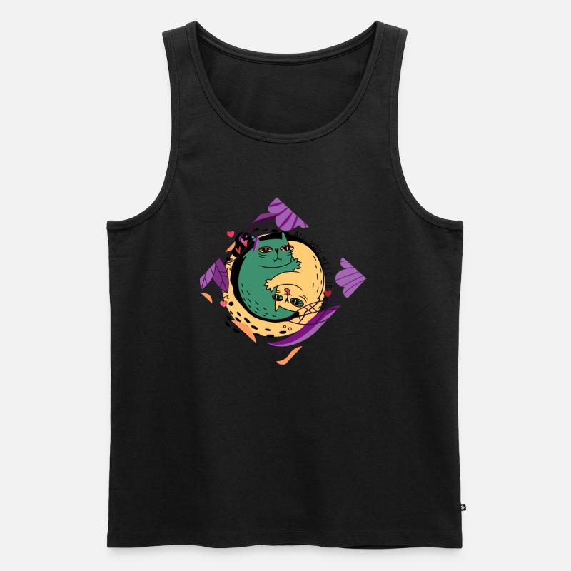 LoVe arround CatWorld - Männer Premium Bio Tank Top - Schwarz