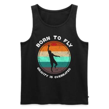 Né pour piloter l’Ultimate Frisbee - Débardeur bio Premium Homme - noir - Devant - AI Model Male 178 light (178cm)
