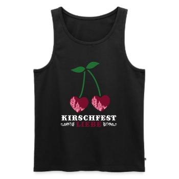 Kirschen mit Herz zur Liebe des Kirschfest - Männer Premium Bio Tank Top - Schwarz - Vorne - Michal (187cm)