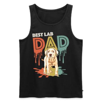 Best lab dad- gelber Labrador Hundepapa dog shirt - Männer Premium Bio Tank Top - Schwarz - Vorne - AI Model Male 178 light (178cm)