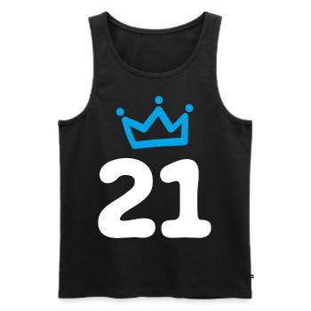 21st birthday - Men's Premium Organic Tank Top - black - Front - Michal (187cm)
