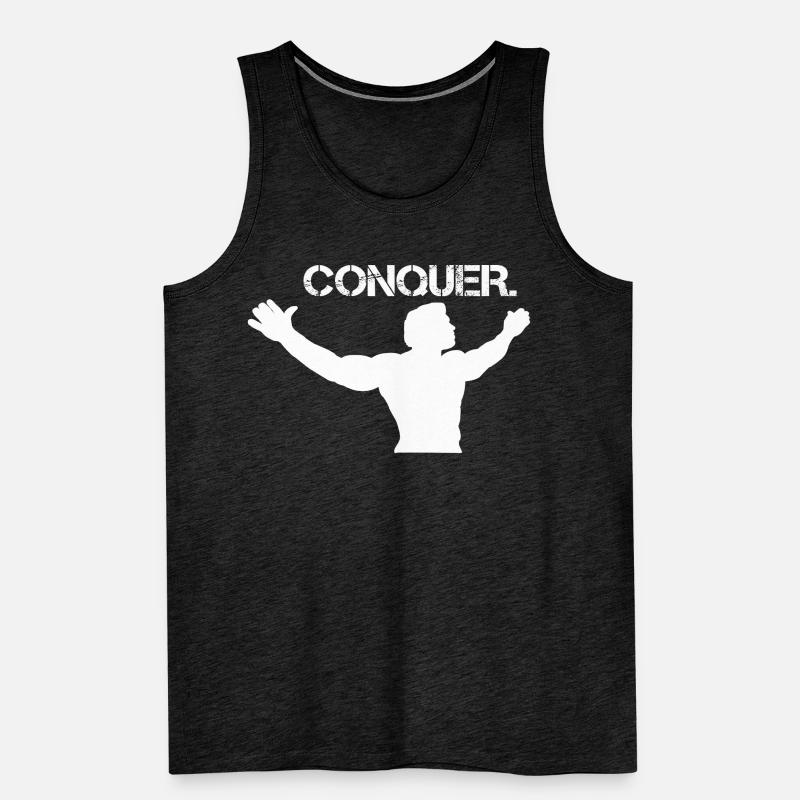 Conquer. Bodybuilding Design Men's Premium Organic Tank Top