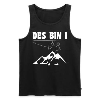 Wandern und Bier - Des bin I - Männer Premium Bio Tank Top - Schwarz - Vorne - Michal (187cm)