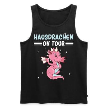Hausdrachen On Tour - Männer Premium Bio Tank Top - Schwarz - Vorne - AI Model Male 178 light (178cm)