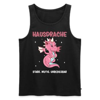 Ich mag halt einfach Hausdrachen ok - Männer Premium Bio Tank Top - Schwarz - Vorne - Michal (187cm)