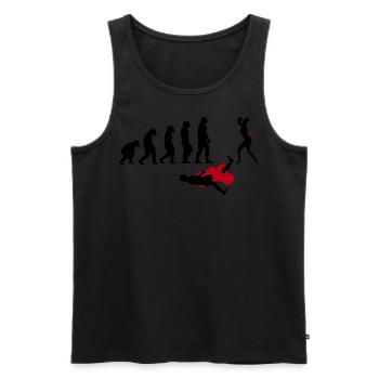 Evolution Woman Revolution - Männer Premium Bio Tank Top - Schwarz - Vorne - AI Model Male 178 light (178cm)