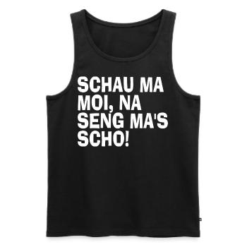 Bayerische Sprüche Designs - Männer Premium Bio Tank Top - Schwarz - Vorne - Michal (187cm)