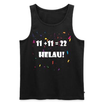 11 + 11 = 22 HELAU! *Karneval* Design - Männer Premium Bio Tank Top - Schwarz - Vorne - Michal (187cm)