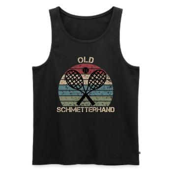 Alte Schmetterhand Tennis - Männer Premium Bio Tank Top - Schwarz - Vorne - Michal (187cm)