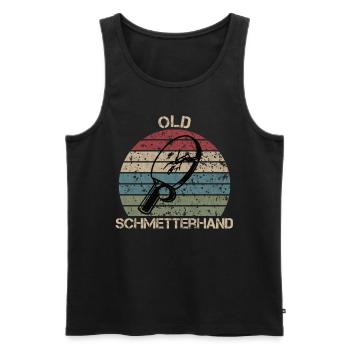 Alte Schmetterhand - Tischtennis - Männer Premium Bio Tank Top - Schwarz - Vorne - AI Model Male 178 light (178cm)