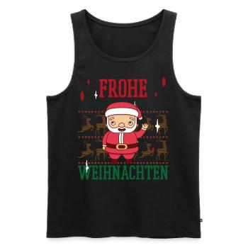 Frohe Weihnachten Familien Freiertage Logo - Männer Premium Bio Tank Top - Schwarz - Vorne - Michal (187cm)