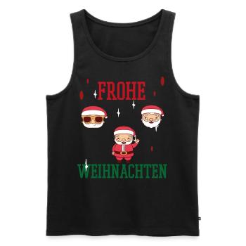 Frohe Weihnachten Familien Freiertage Logo - Männer Premium Bio Tank Top - Schwarz - Vorne - Michal (187cm)
