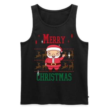 Joyeux Noël Familles Freiertage Logo - Débardeur bio Premium Homme - noir - Devant - Michal (187cm)