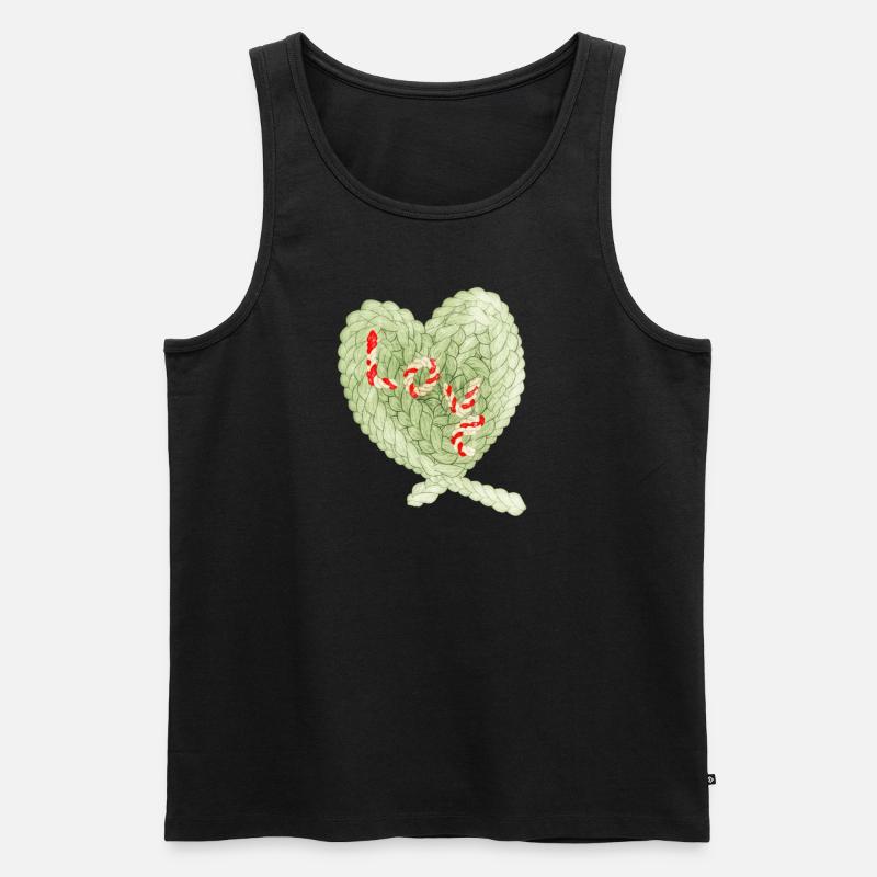 Herzform - Männer Premium Bio Tank Top - Schwarz